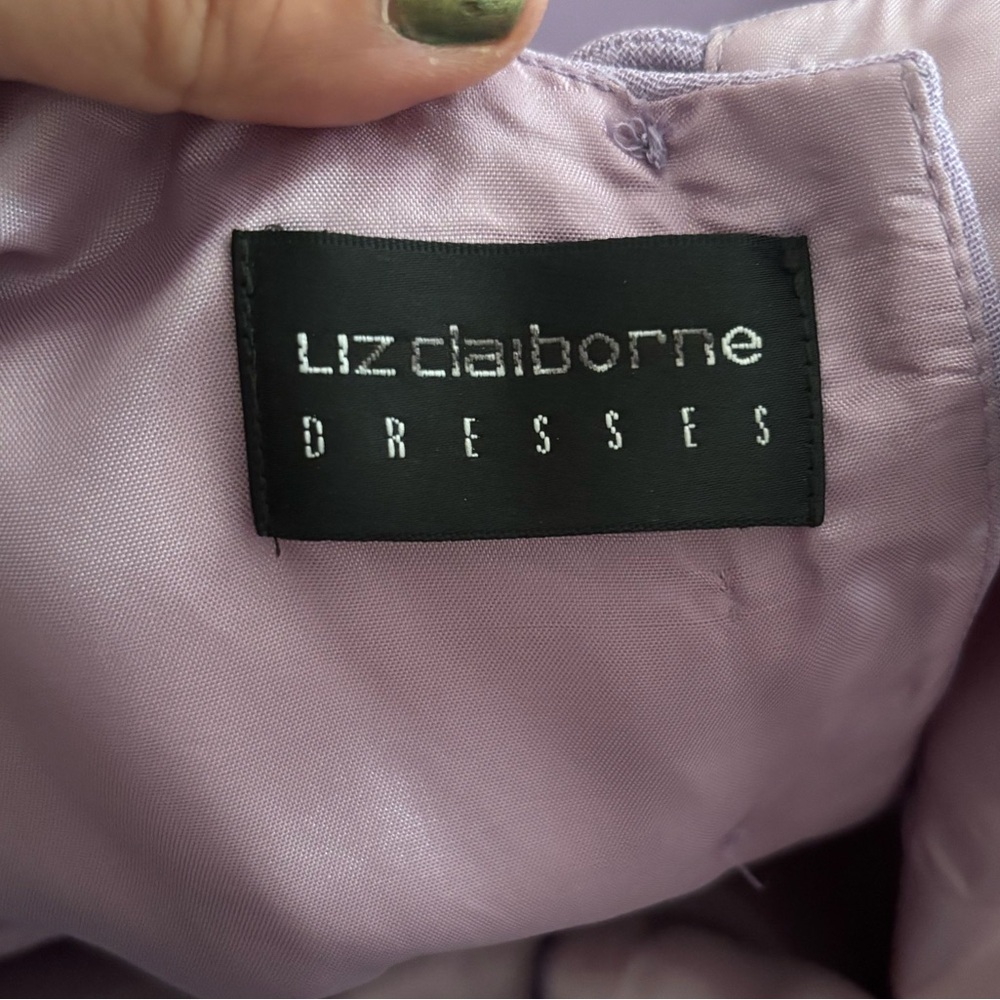 Vintage Liz Claiborne Lavender Sleeveless Sheath Dress *buttons need mending - Picture 3 of 4